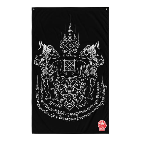 TWIN NAK MUAY SAK YANT WALL FLAG