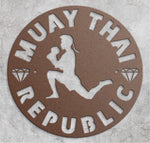 MUAY THAI REPUBLIC 18" Metal Sign NEW!