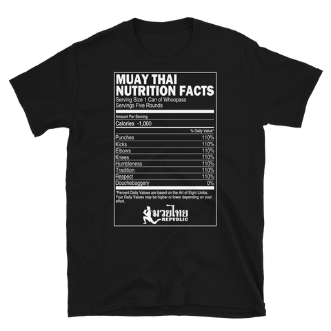 Muay Thai Nutrition Facts Shirt